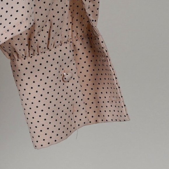 H & M Women's Long Sleeve Polka Dot Blouse In Pink Size 2 - Picture 3 of 5